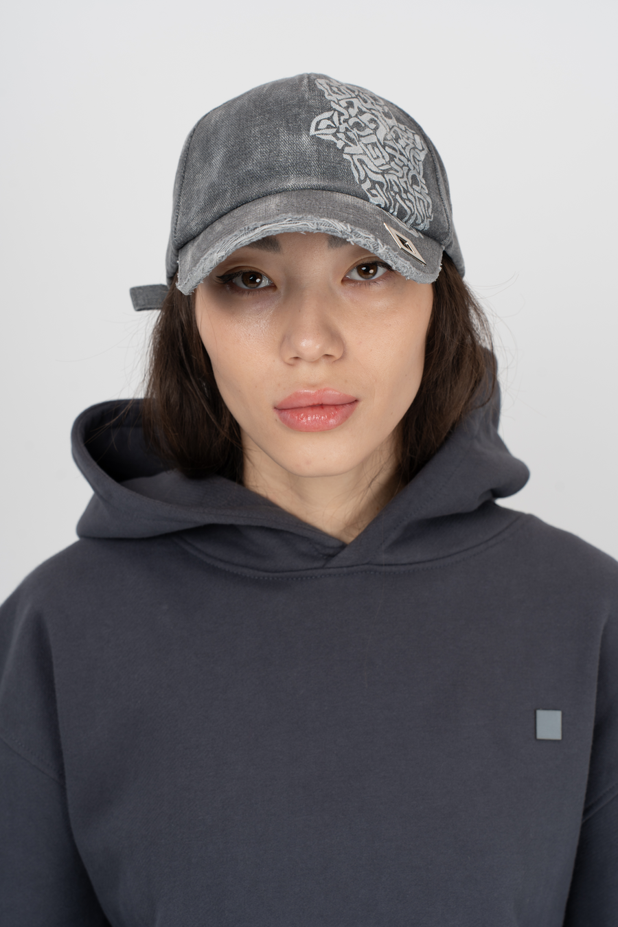 Women's Distressed Hamsa Denim Cap | TEN