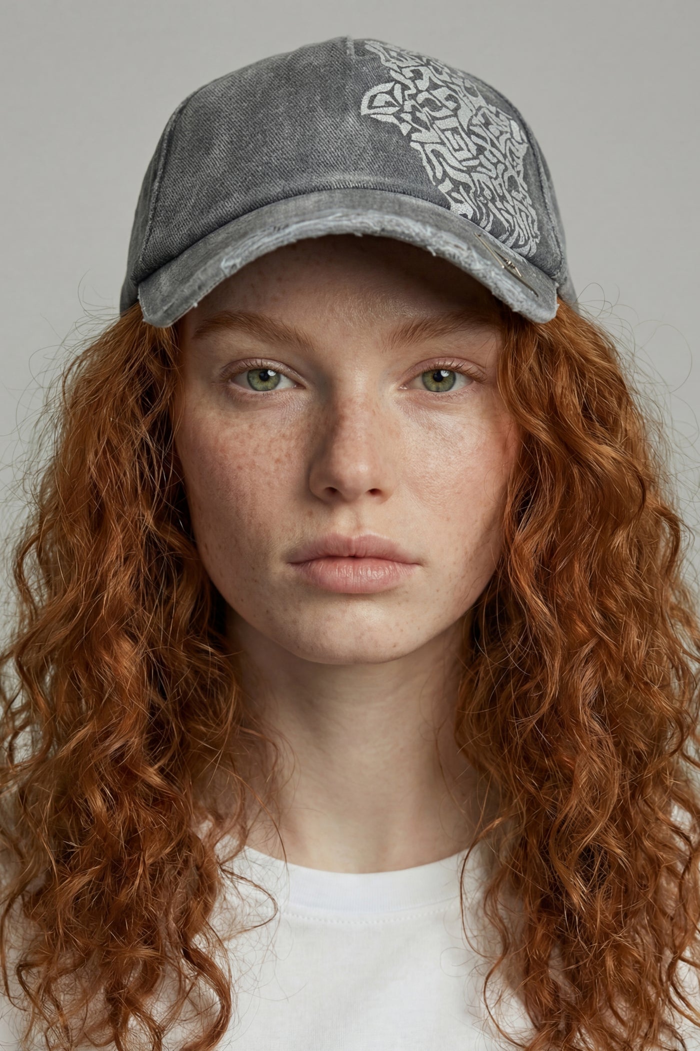 Women's Distressed Hamsa Denim Cap | TEN