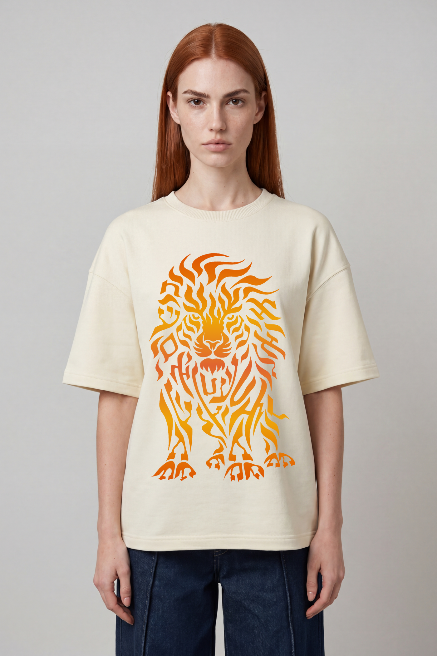 Women's Lion Spirit Spring T-Shirt — Lemon with Colorful Front | TEN