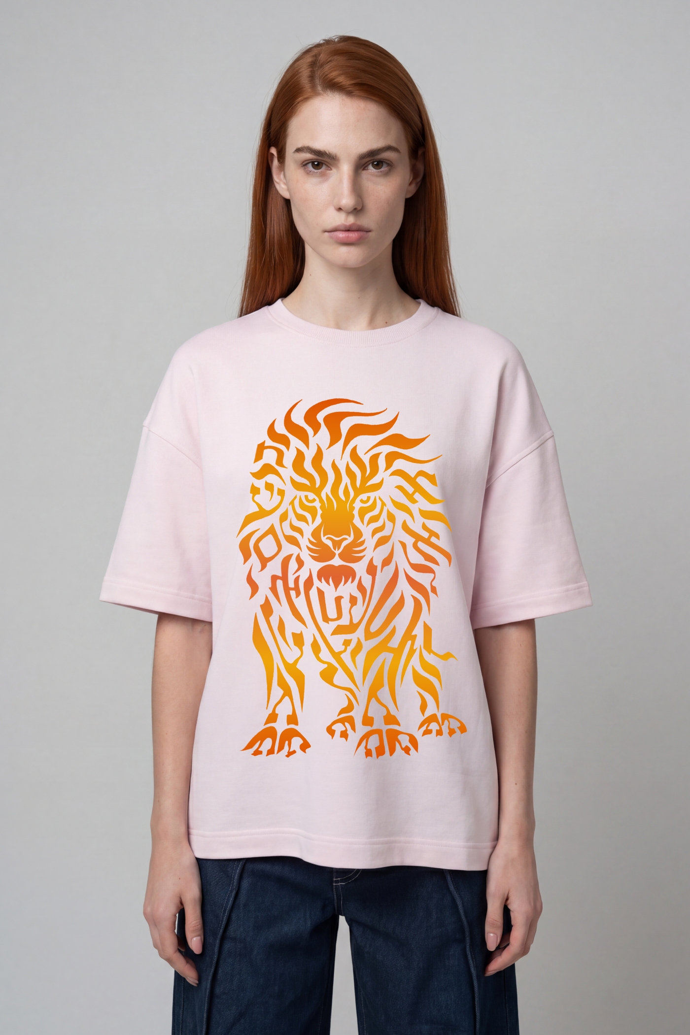 Women's Lion Spirit Spring T-Shirt — Pink with Colorful | TEN