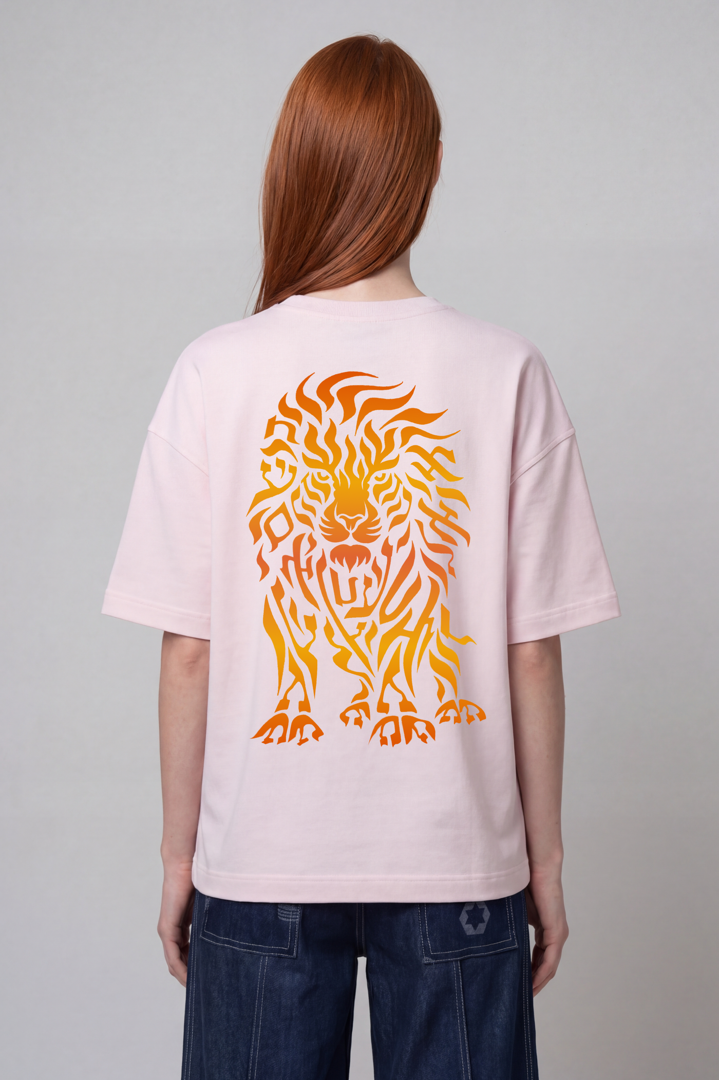 Women's Lion Spirit Spring T-Shirt — Pink with Colorful Back | TEN