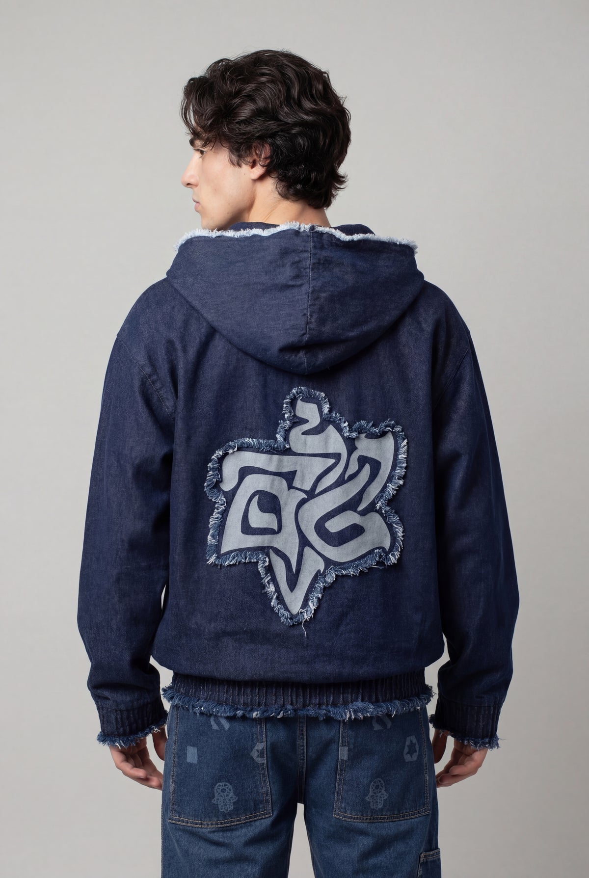 Zip-Up Denim Jacket Tavor with Artwork — Men's Edition – DAVID