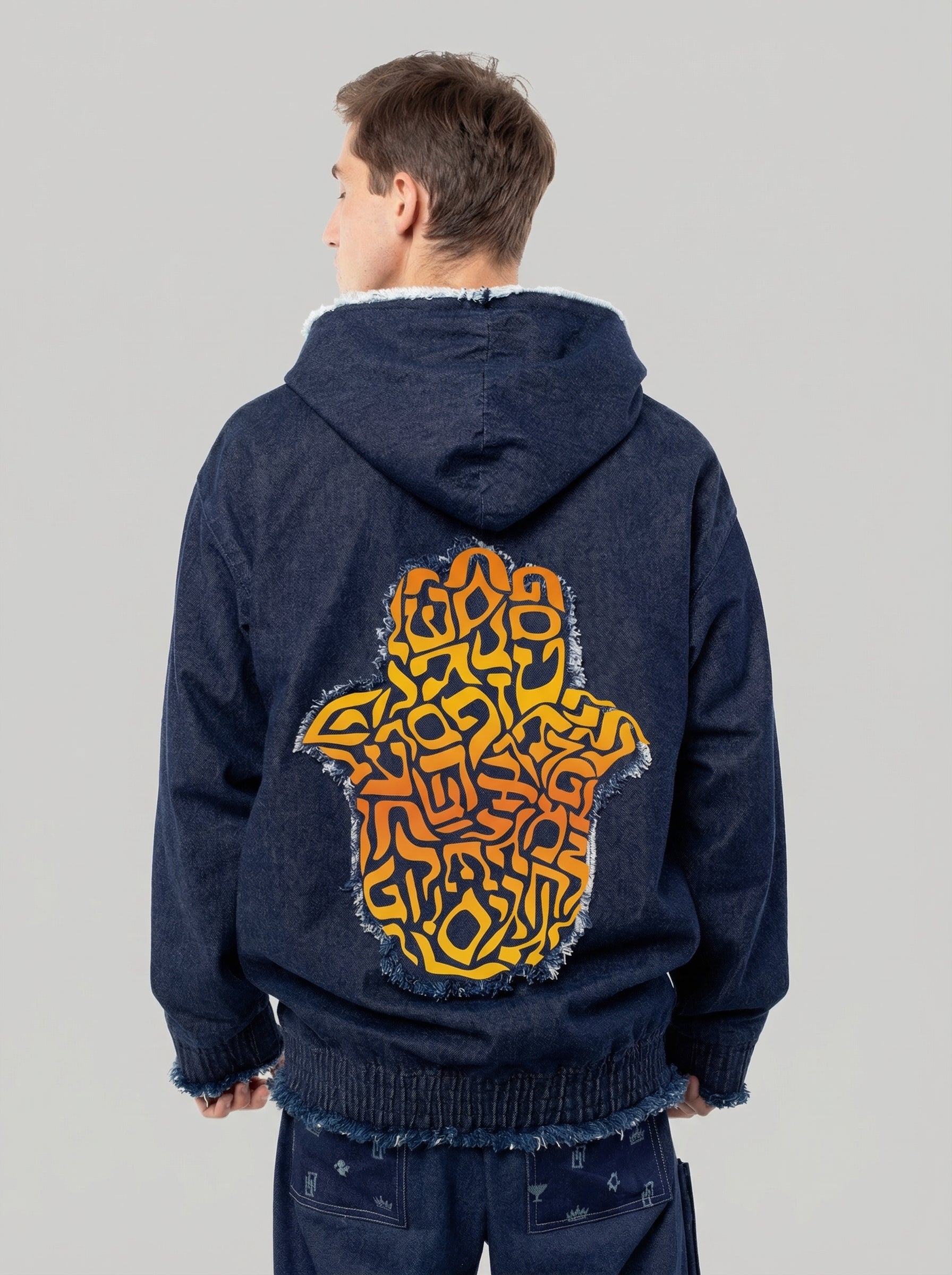 Zip-Up Denim Jacket Tavor with Artwork — Men's Edition – DAVID